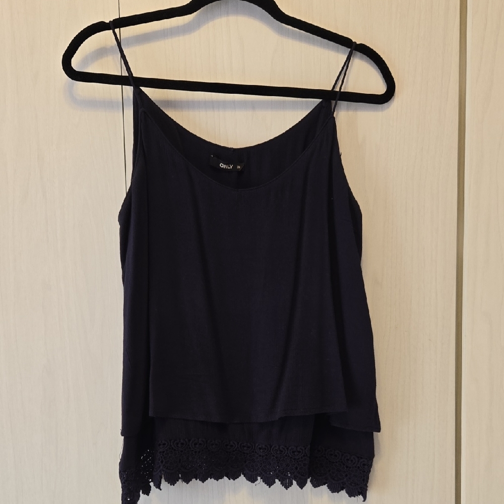Only Classic Dark Navy Camisole with Lace Hem